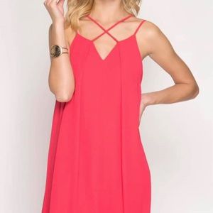 SPAGHETTI STRAP SHIFT DRESS
